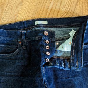 Unbranded UB101 Skinny Fit 14.5oz Indigo Selvedge Denim Jeans, 34" x 30"